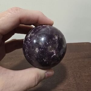 0.7 lbs Lepidolite Crystal Sphere 61 mm